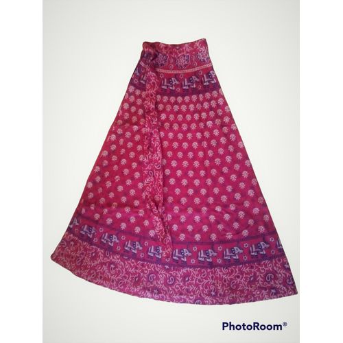 Jupe Longue Indienne Rouge - Jupe Portefeuille - Jupe Femme Taille Unique