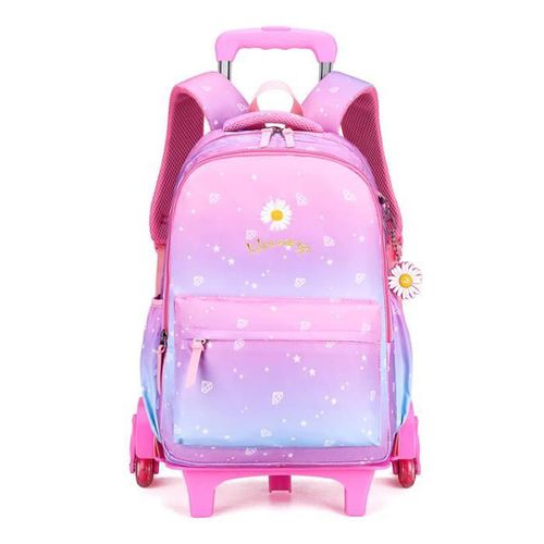 Cartable fille roulette primaire enfant Sac à Dos roulettes Fille Scolaire pour École Étudiant D'école Ados CE1 trolley sac à dos