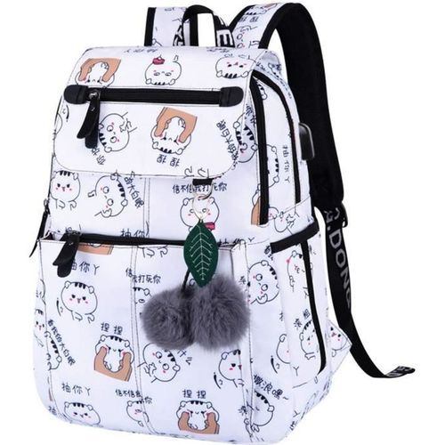 Sac a Dos Scolaire College Lycee Fille Ados Sac à Dos Collège École Lycée Ado Cartable Sac a Dos Ecole Daypack USB Port