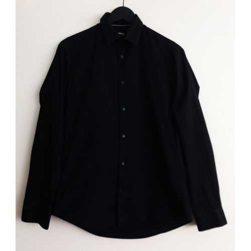 Chemise Noire Manches Longues. Brice. Coton. Elasthanne. Taille S