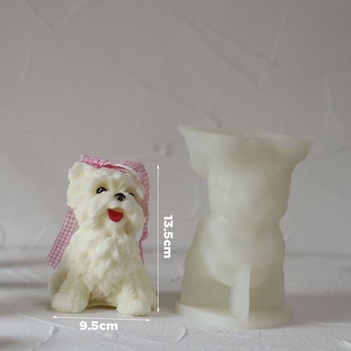 Bougie en Silicone pour chien, Style maltais, Shih Tzu, forme animale, parfum, fabrication de cire, Style coréen