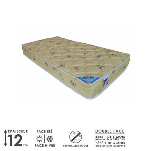 Matelas Bébé Mousse 2 Faces 60x120cm