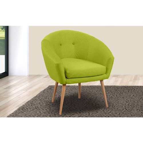 Fauteuil Dossier Arrondi En Tissu Pistache - Aventy