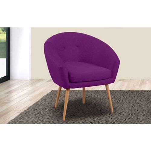 Fauteuil Dossier Arrondi En Tissu Violet - Aventy