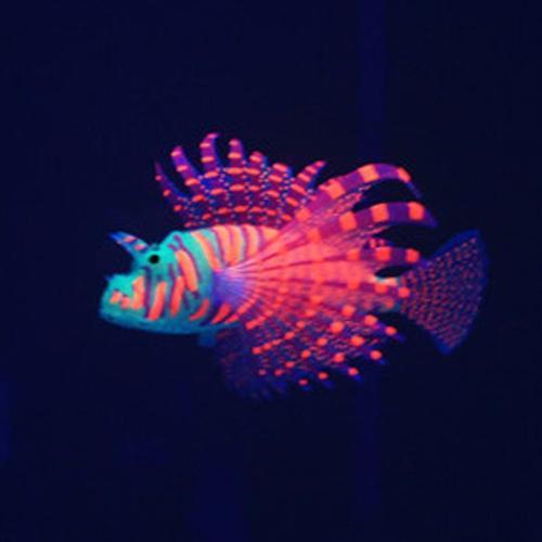 Aquarium Lumineux Artificiel En Silicone, Poisson-Lion, Paysage Aquatique, Méduses, Brille Dans La Nuit, Ornement Sous-Marin