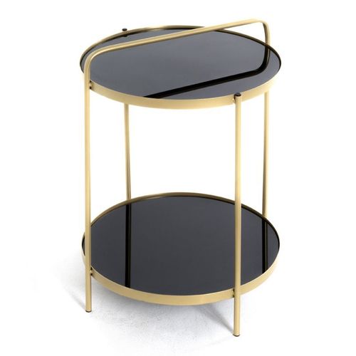 Table D'appoint Design "Proty" 51cm Or & Noir