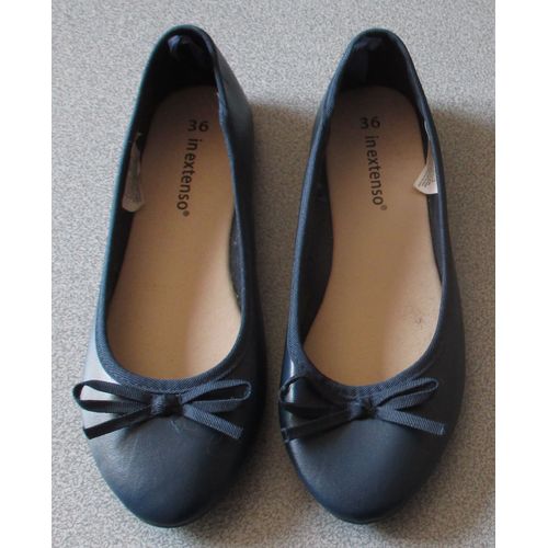 Chaussures Ballerines In-Extenso De Auchan - Modèle Lili Marine Avec Un Petit Noeud De Tissu - Taille 36 - Jamais Portées