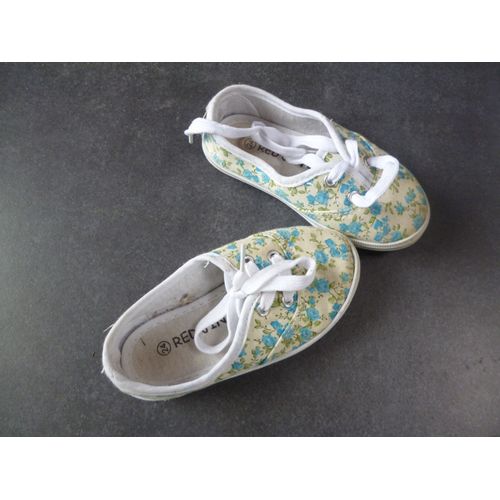 Baskets Écru Imprimé Liberty Bleu 24