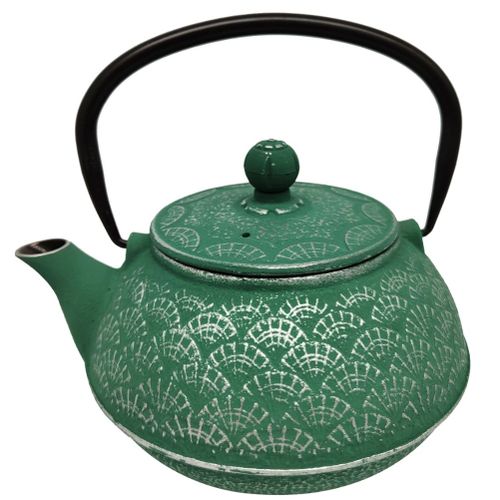 Théière Japonaise Verte En Fonte 0.9 Litre