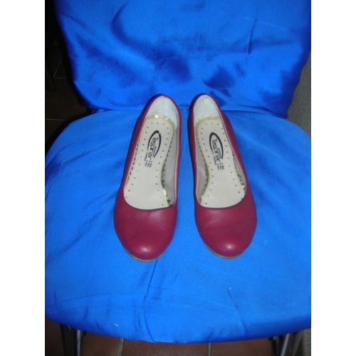 Ballerines Taspinar 38 Rouge Talon Compensé 3 Cm.