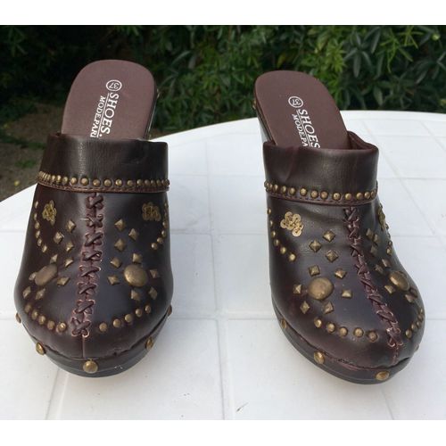 Sabots Shoes.C.F Mode Paris 37 Marron Neuf !