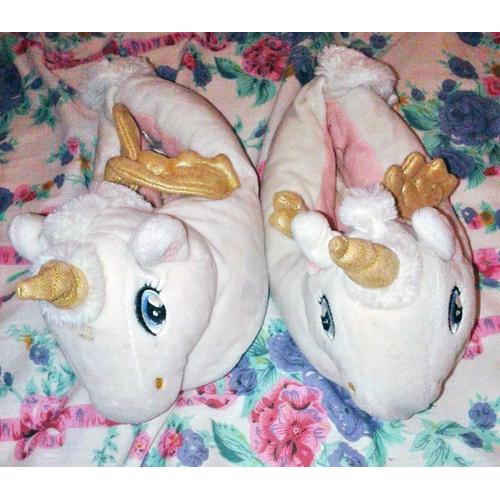 Chaussons Blanc Licorne Taille 34-35 H&m ..