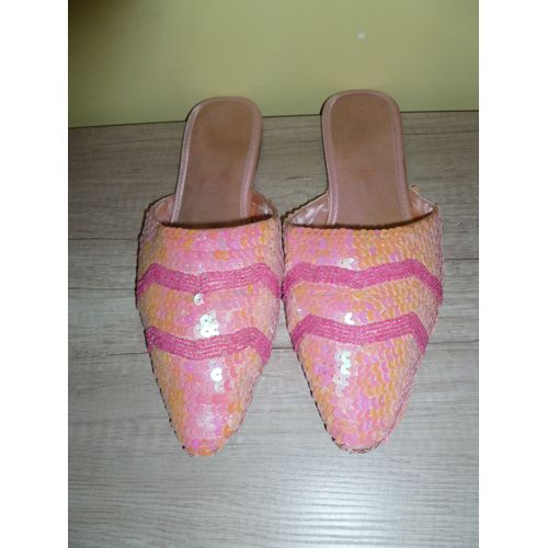 Mules À Paillettes Roses Taille 40