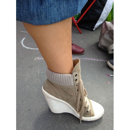 Baskets Talons Compensés T38 / Kaki -Your Feet Look Gorgeous