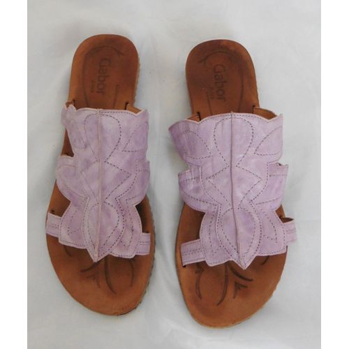 Sandales. Nu Pieds. Mauve. Cuir. Gabor. Pointure 39