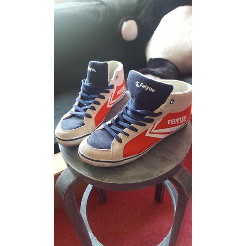 Baskets Feiyue 41 Bleu Rouge Blanc