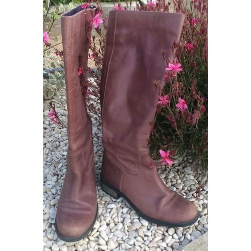 Bottes En Cuir Véritable Rose T38