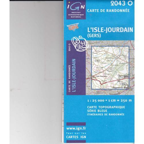 Carte Ign De Randonnée , L'isle Jourdain (Gers) 2043 Ouest