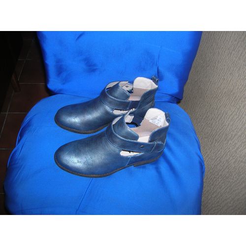 Bottines Tissaia 37 Gris Brillant.