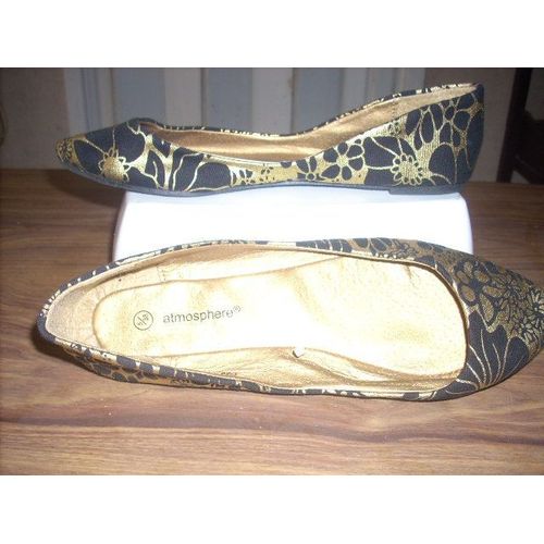 Ballerines Neuves Noir/Doré P 38