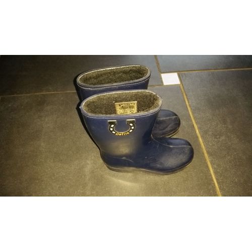 Bottes En Caoutchouc Fourées Bleu Marine 28