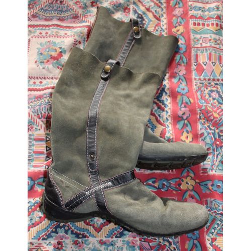 Bottes Kitetoi 39 Vert Kaki Cuir
