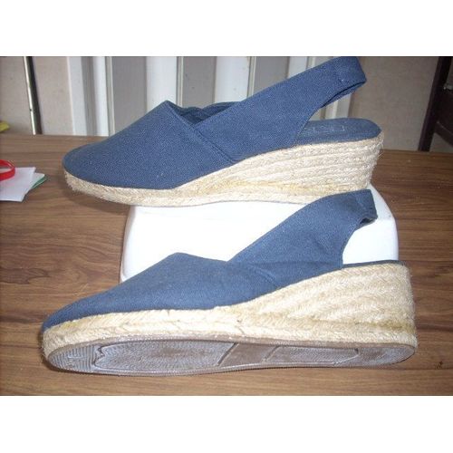 Espadrilles Neuves Talon Compensé P 37 Bleu Marine