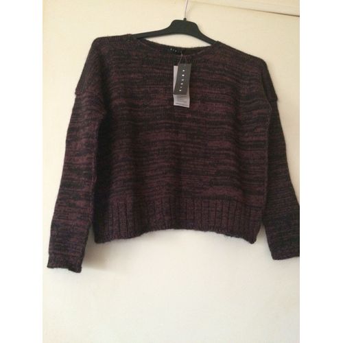 Pull Sisley Noir Et Marron Brique Taille 10-11 Ans