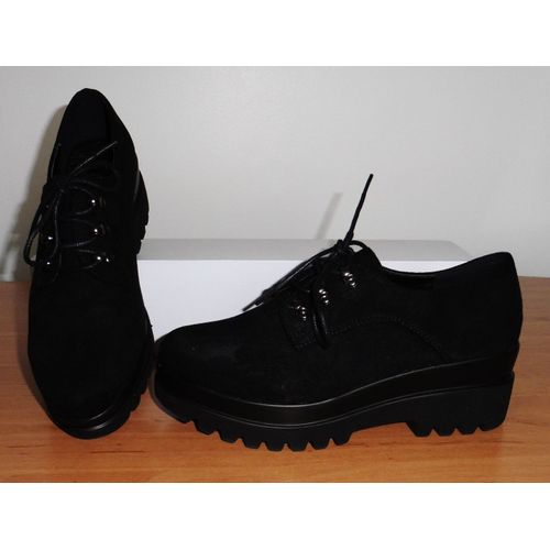 Chaussures. Derbies. Compensé. Noir. Mulanka. Pointure 38