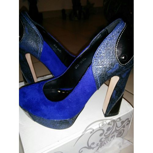 Escarpins Talon Haut Bleu - 37