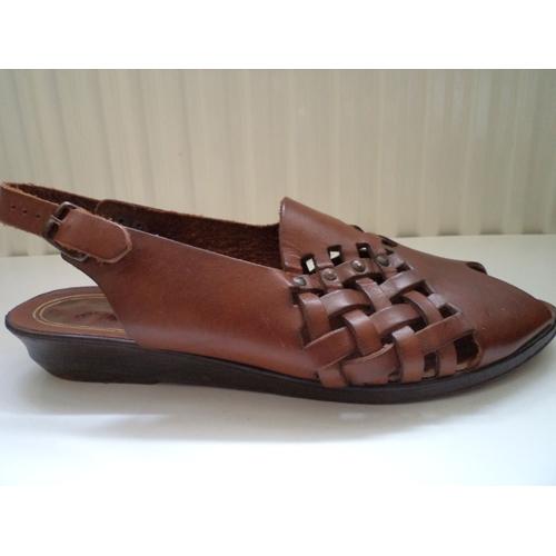 Sandales  Nu-Pieds En Cuir Marron Pointure 39