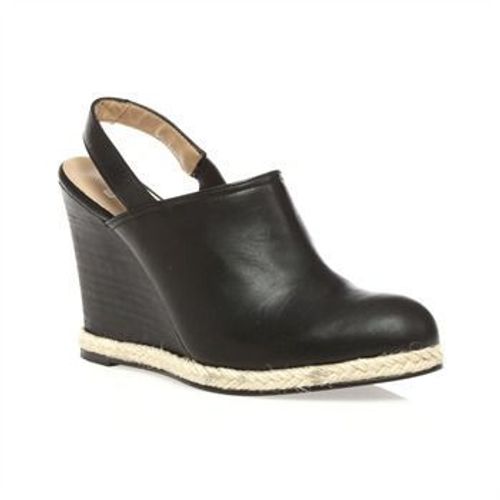 Eden Chaussures Escarpins Sandales À Brides Compensées En Cuir Noir Taille 38