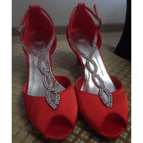 Escarpins Rouges Avec Strass - 39
