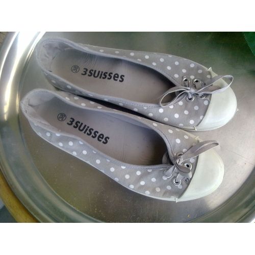 Ballerines Grises À Pois Blancs - 38