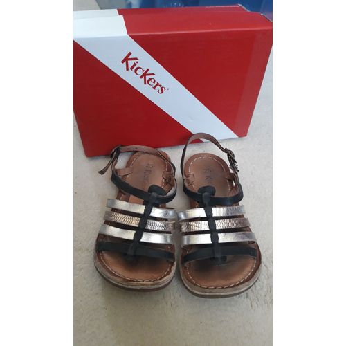 Sandales Fille Noir/Argenté Kickers - Pointure 25