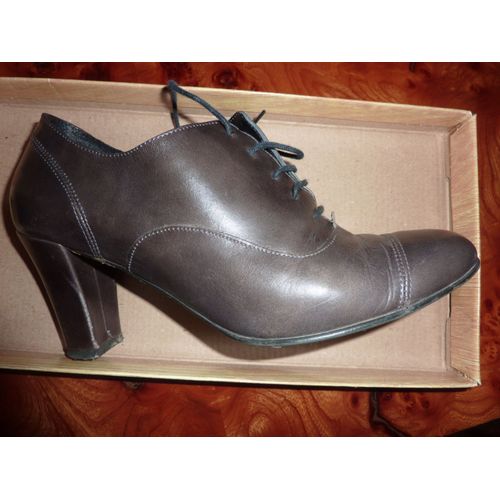 Boots A Lacet En Cuir Gris T36 Jonak