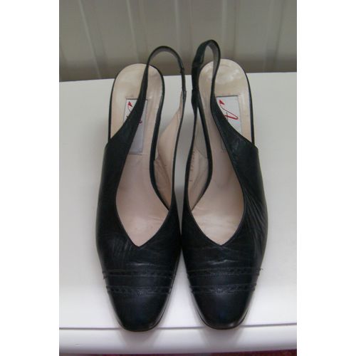 Escarpins Cuir Noirs - Taille 37 1/2