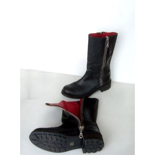 Santiag Bottes Tout Cuir Noire Doubure Peau Rouge Ranger De Marche Randonnee Haute Robuste Securite Moto Pastelle 41 Biker Motard Neuves Semelle Epaisse Talon 3 Cm Boots Protection Chocs Solide Neuf