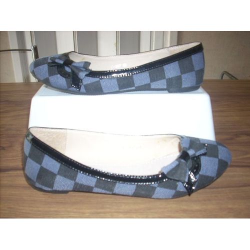 Ballerines Neuves Damier Noir/Gris P36