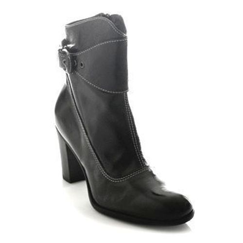 Reqins Bottines À Talons En Cuir Verni Gris Souris - 38