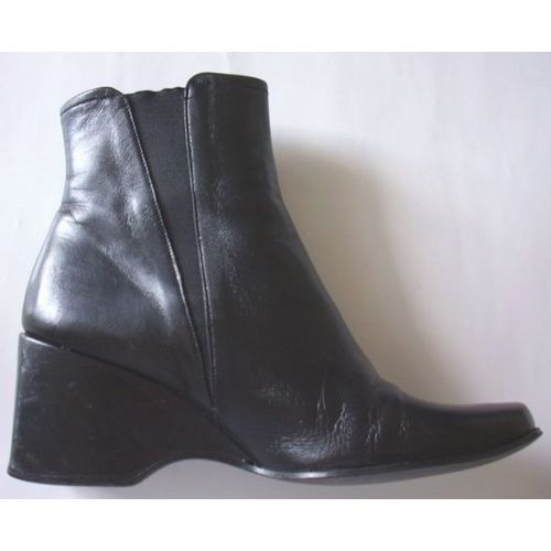Bottines Compensées Tout Cuir Noir Orcade - 38