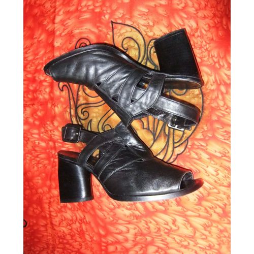 Nu Pied Taille 36 Noir En Cuir De Veau À Talon Made In Italy Oxmox - 36 1/2