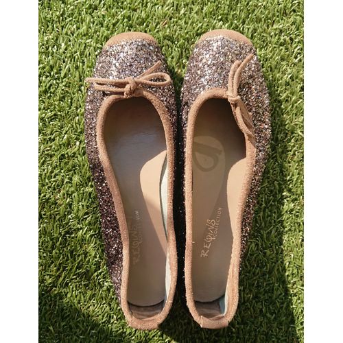 Très Jolies Ballerines Reqins Collection Taupe Avec Brillants T.36