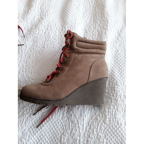 Bottines 39 Marron En Nubuck Comme Neuves