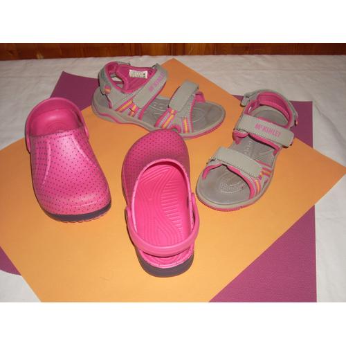 2 Paires Crocs Et Sandalettes Pour Fille Pointure 32