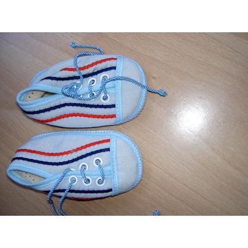 Chaussures Bleues Claires Naissance (0 - 3 Mois) Style Basket