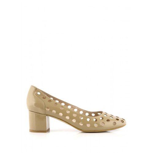 Mellow Yellow - Escarpins Perforés En Cuir Verni Beige Taupe Pointure 38