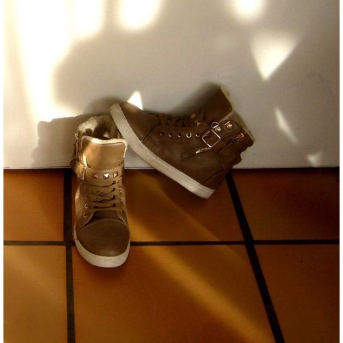 Bottines Ranger 38 Beige Marron Bottillons Doublure Fourrure Blanche À Lacets Boucles Or Simili Cuir Talon Plat Confortable Chaude Bottes Look Femmes Casual Chaussures De Marche Montantes Cheville Roc