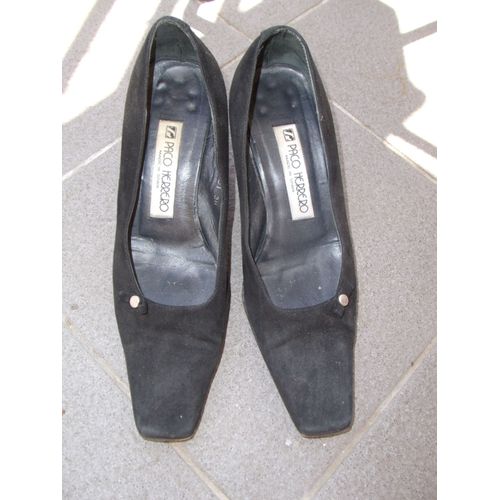 Escarpins Paco Herrero Noir Daim P38