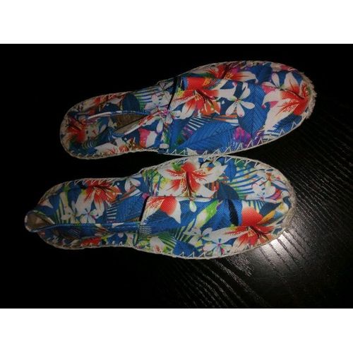 Espadrille Française Bleues Fleuries P38